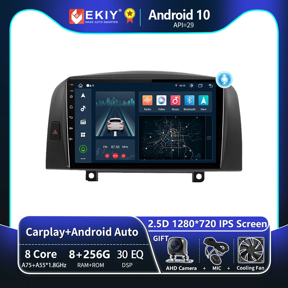 

EKIY T8 8G 256G для Hyundai SONATA NF 2004 2005 2006 2007 2008 Автомобильный радиоприемник Мультимедийная система Магнитофон Навигация GPS Стерео Авто Android Carplay Wireless No...