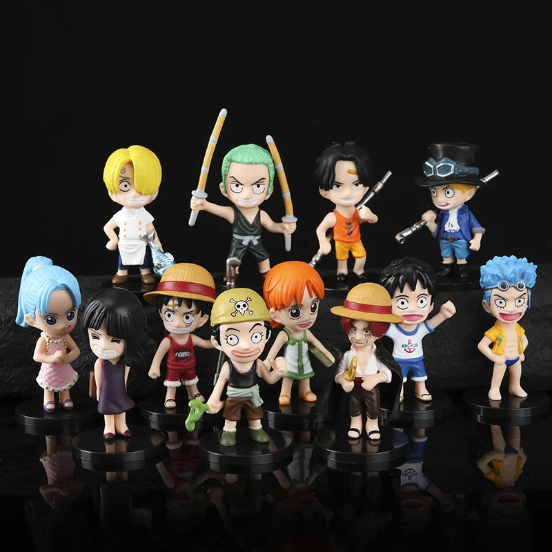 

Random 1 Piece One Piece Anime Figurine Ros Luffy Roronoa Zoro Ace PVC Statue Action Figure Monkey D Luffy Model Toys Kids Gifts