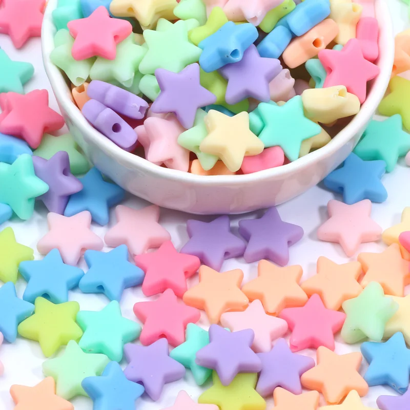 

Бусины-звезды для ожерелий, ювелирные изделия «сделай сам», акриловые бусины-разделители, 50 шт., цветные акриловые бусины Макарон для изготовления ювелирных изделий, бисер «сделай сам», аксессуары