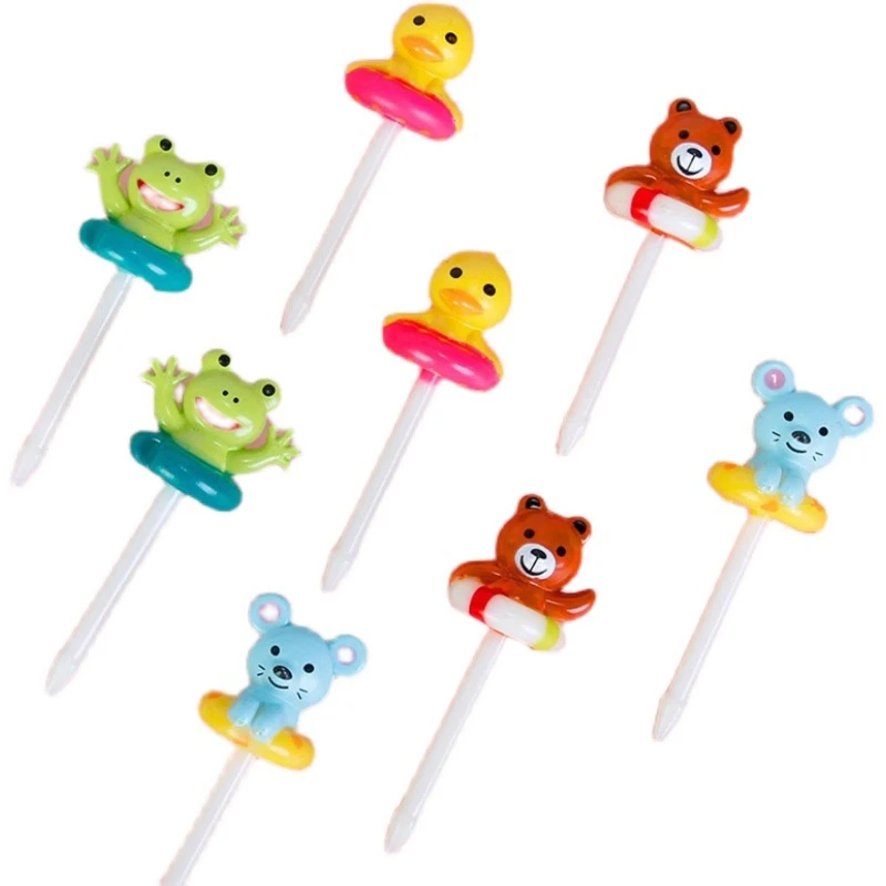 

Новинка 2022, вилки для фруктов и еды для детей, милые животные, бэнто-бокс, Декор, Десертные Вилки для торта Mini, мультяшная зубочистка для дома...