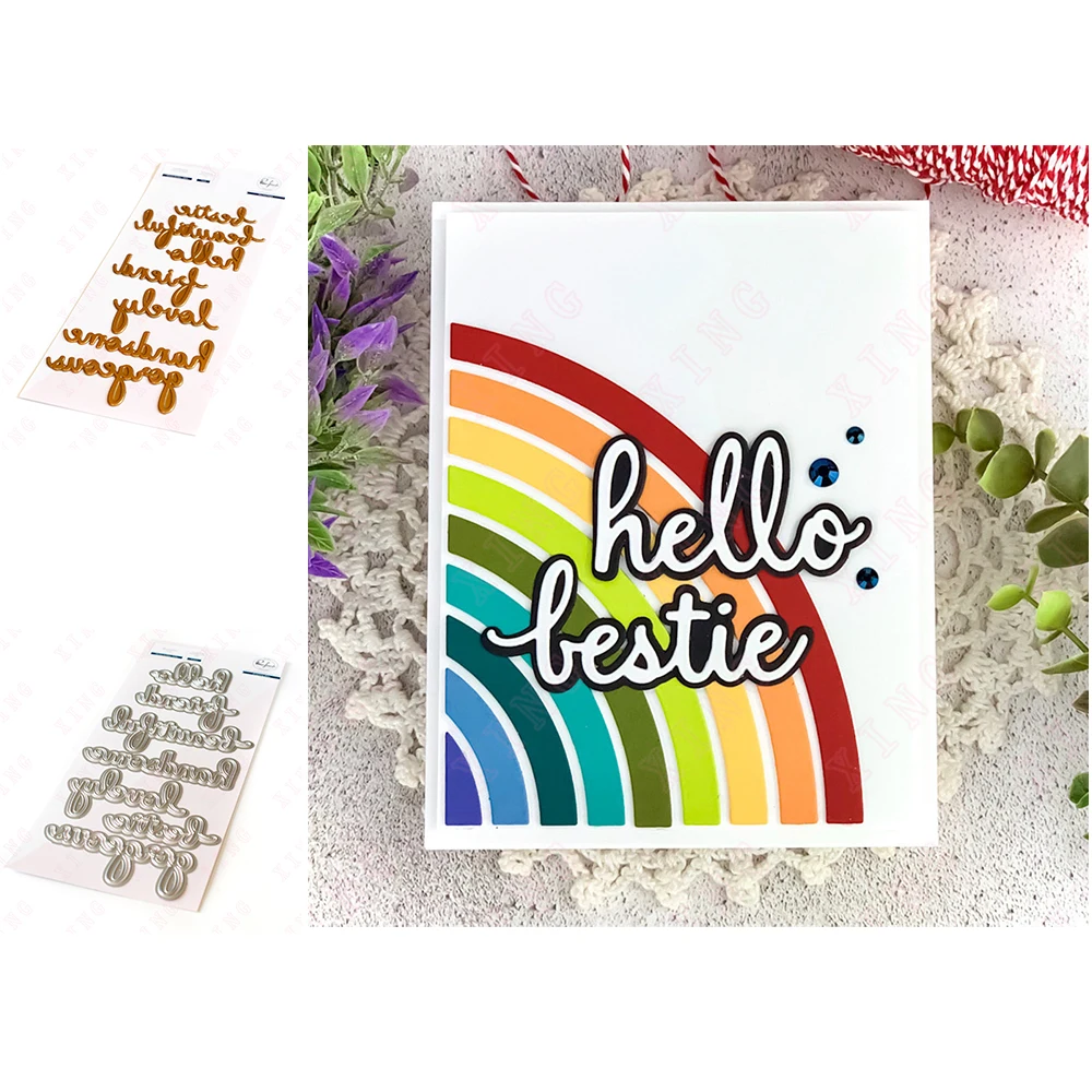 

New Arrival Metal Cutting Dies Scrapbook Paper Craft Blade Punch Molds Hello Hot Foil Set Decoration Embossing Reusable Template