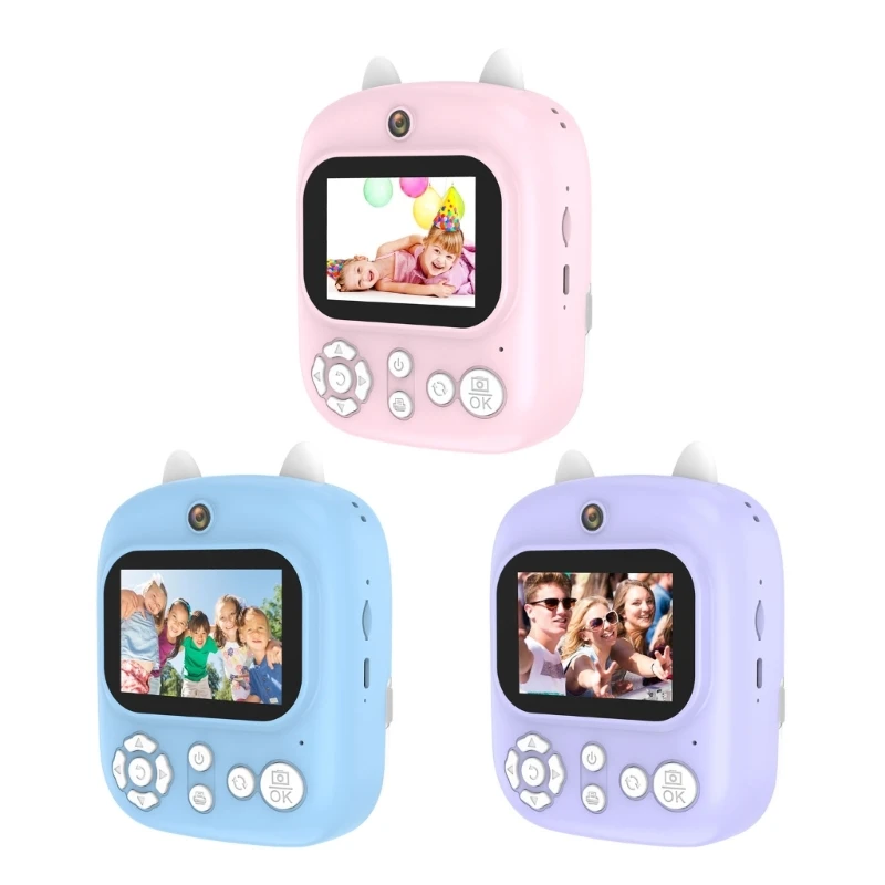 

Портативная камера для мгновенной печати для детей, камера для мгновенной печати и захвата памяти, камера 1080p для видеозаписи, Детская камера для селфи P8DC