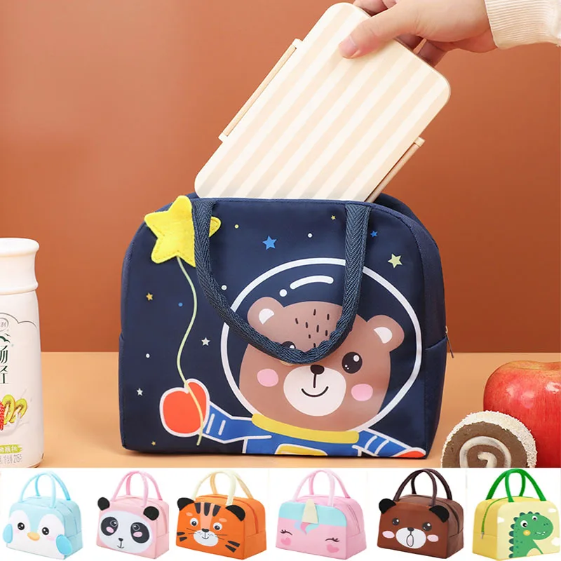 

Kawaii Portable Thermal Fridge Bag Children's School Insulated Lunch Box Cartoon Food Storage Bento Tote Small Cooler Handbag