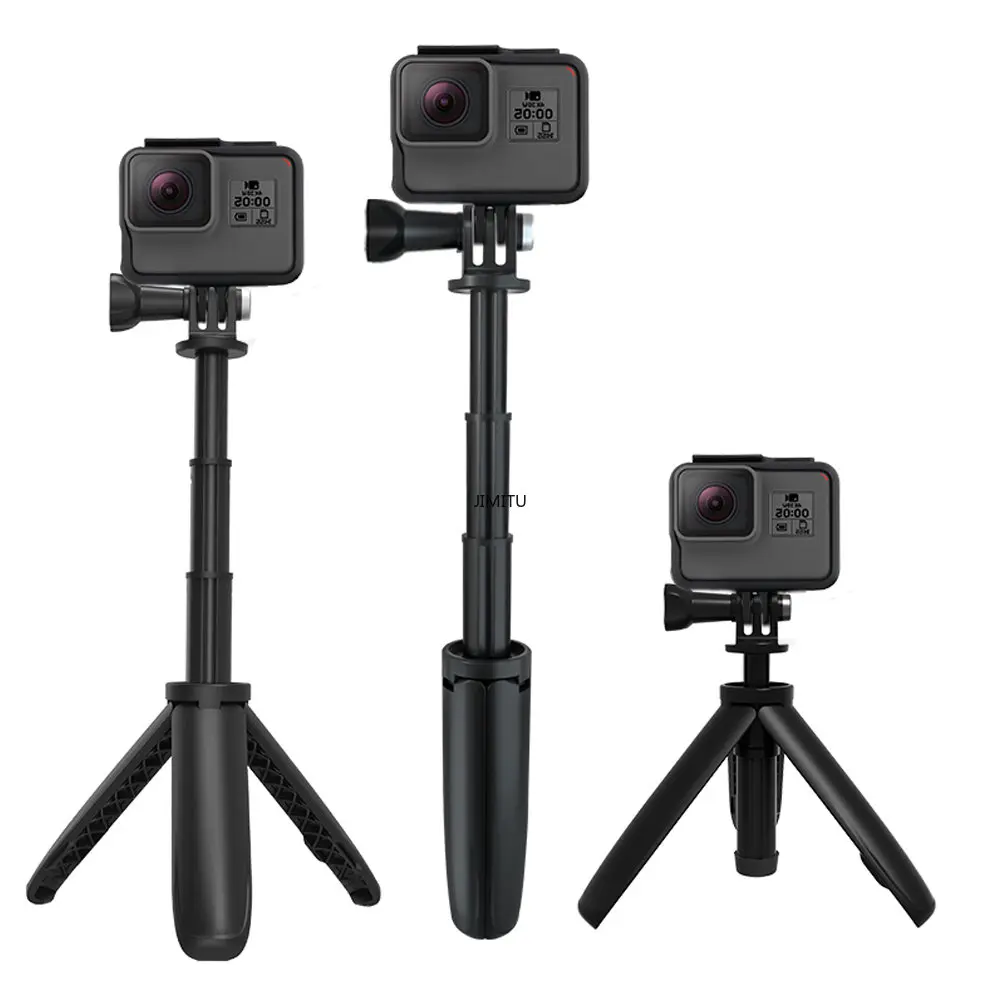 for Gopro Vlog Tripod Foldable Tripod Mini Portable Monopod for Go Pro Hero 11 10 8 7 Black Session Osmo Action Camera Accessory