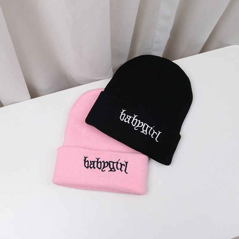 

Fashion Winter Letter Pattern Embroidery Knitting Hat Ski Warm for Women Men