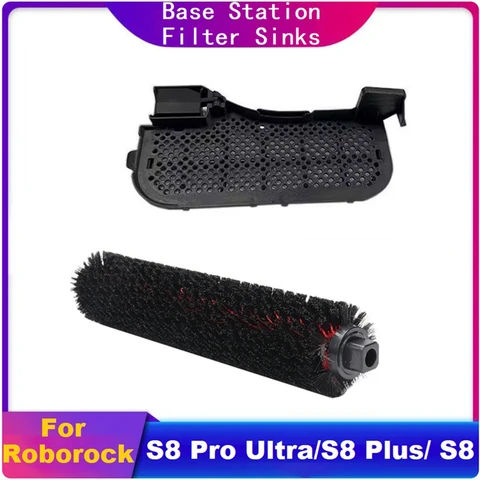 Высокоскоростные самоочищающиеся щетки для док-станции и запчасти для фильтров раковин для роботов-пылесосов Roborock S8 Pro Ultra/S8 Plus/ S8