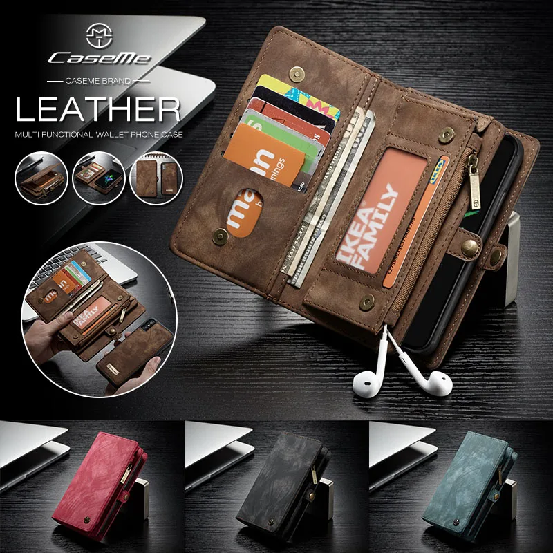 

Magnetic Leather Wallet Case for iPhone 13 12 11 Pro XS Max XR X Flip Purse Card Cover for iPhone SE 2020 8 7 6 6S Plus Coque