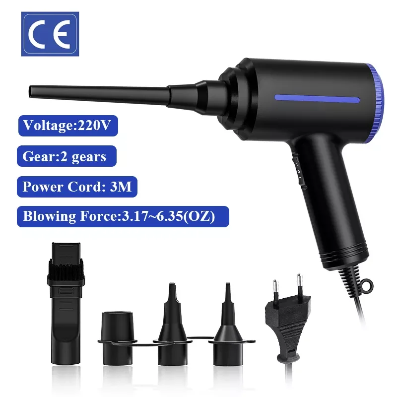 

500W Electric Compressed Air Duster Blower Canned Air Spray for Computer PC Keyboard Clean Hair Dryer,Air Pump for Inflatables