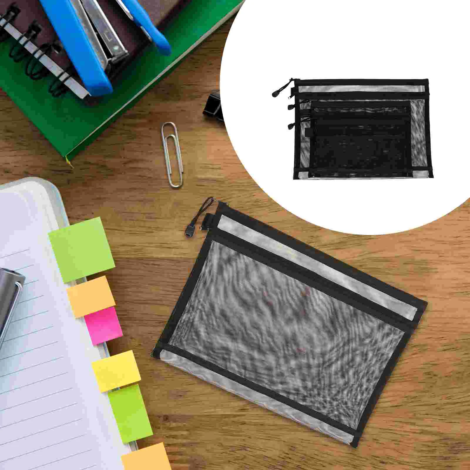 

3Pcs Kids Students Pencil Pouches Multi-function Pencil Cases Transparent Pen Pouches