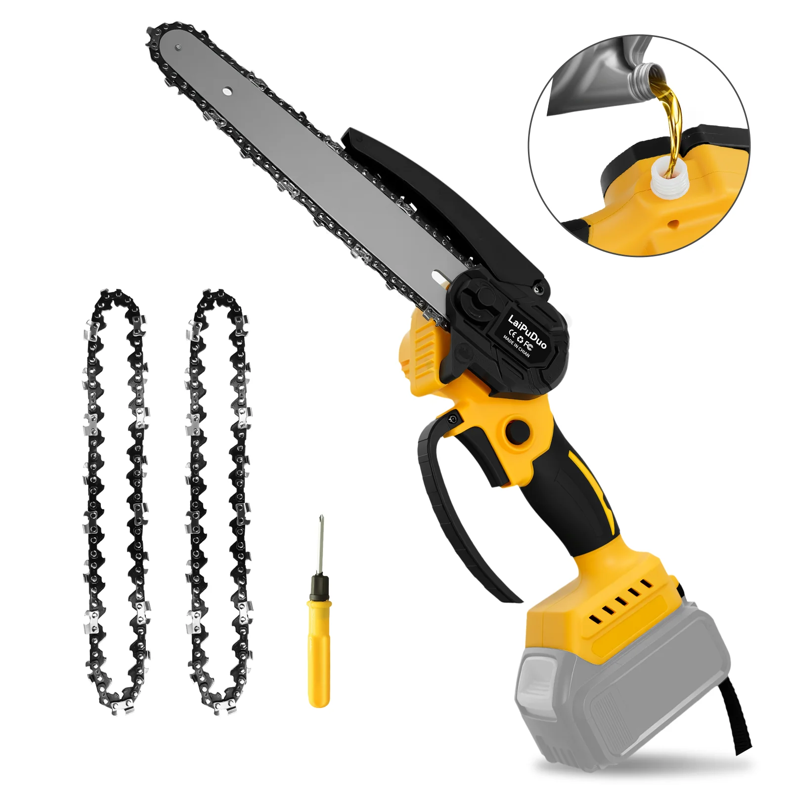 

RexLeLXB Бесщеточная мини бензопила 8 дюймов для аккумулятора Dewalt 20В