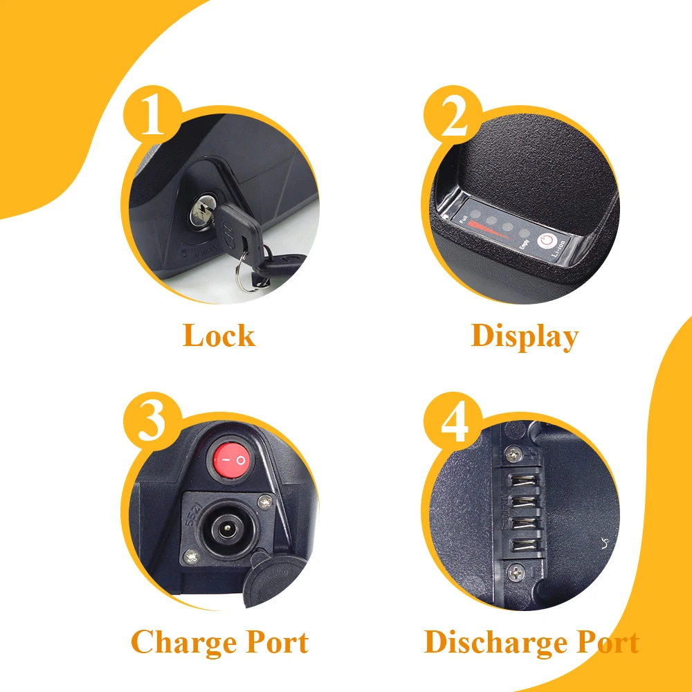 Hailong 48V 13Ah 15Ah 17.5Ah Аккумулятор для электронного велосипеда с 30A BMS Down Tube Shark