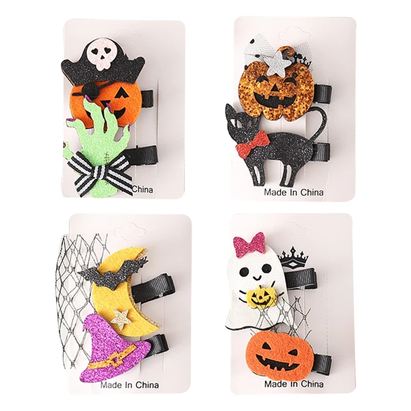 

Ghost Snap Hair Clips Halloween Hair Clip Pumpkin Hairgrips Ponytail Decor