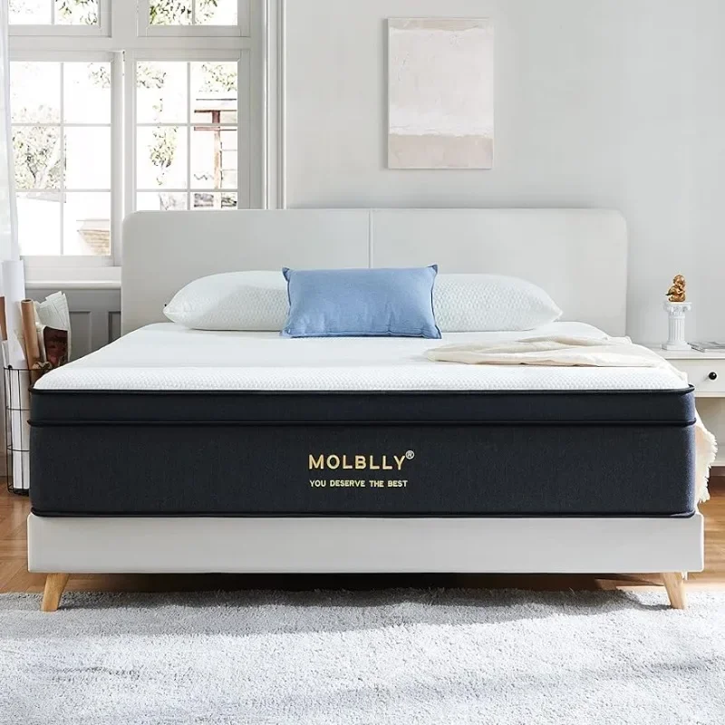 

Molblly Queen Mattress, 12 Inch Hybrid Queen Size Foam Mattress in a Box, Individually Wrapped Pocket Coils Innerspring