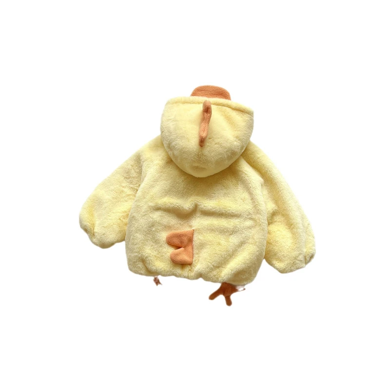 Пальто для девочек плюшевое детское меховое пальто с изображением пингвина