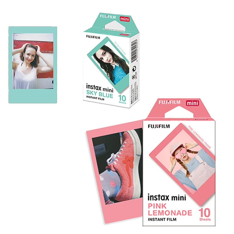 

10-20 sheets Fujifilm Instax Mini 11 8 9 film pink side and blue side Fuji instant photo paper for 70 7s 50s 90 25 Share SP-1 2