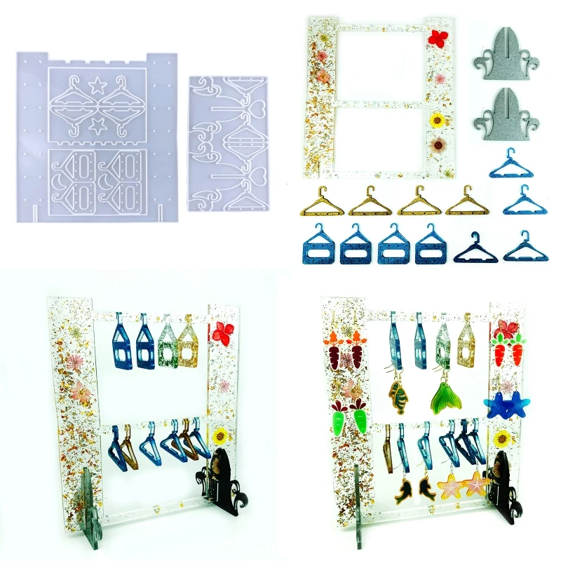 

Jewelry Organizer Holder Mold DIY Hanger Shaped Silicone Mold Jewelry Display Stand Mould for Necklace Earrings Pendant 124A