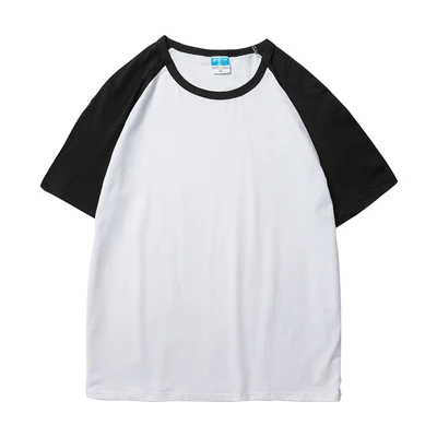 

A Men's summer small fresh color matching raglan sleeve short-sleeved T-shirt loose bottoming clothes