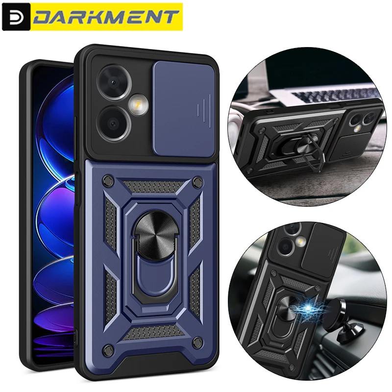 

For Xiaomi Redmi Note 11E 11T 12 Pro Plus 5G Slide Camera Lens Case for Redmi 11 E T 11TProPlus 12ProPlus Shockproof Armor Cover