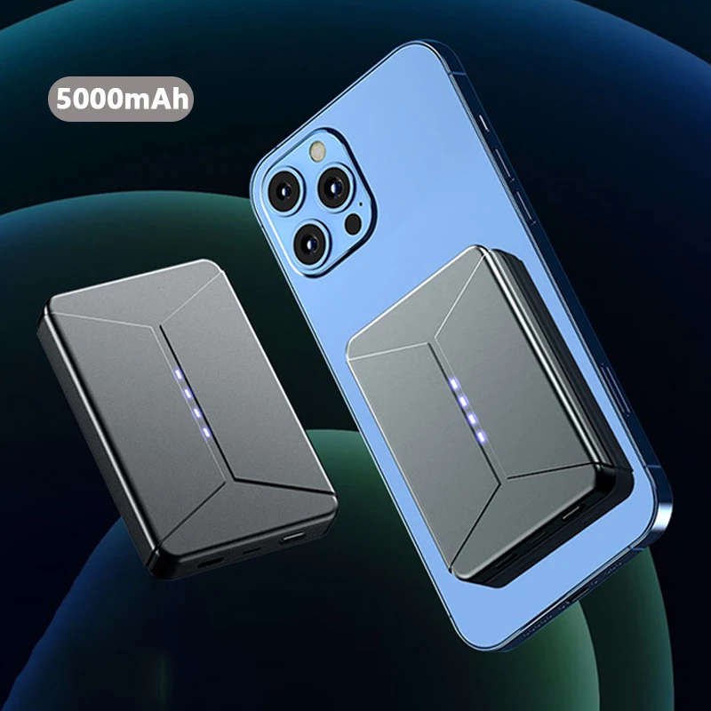 

NEW Magnetic Wireless Power bank 15W 5000mAh Mobile Phone Fast Charger For Iphone13 12 Pro Max Mini Charging External Battery
