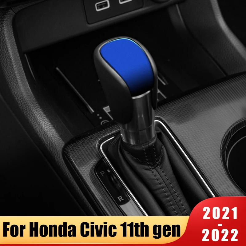 

Stainless Steel Car Gear Head Shift Knob Handle Cover Trim Sticker For Honda Civic 11th Gen 2021 2022 Interior Accessories