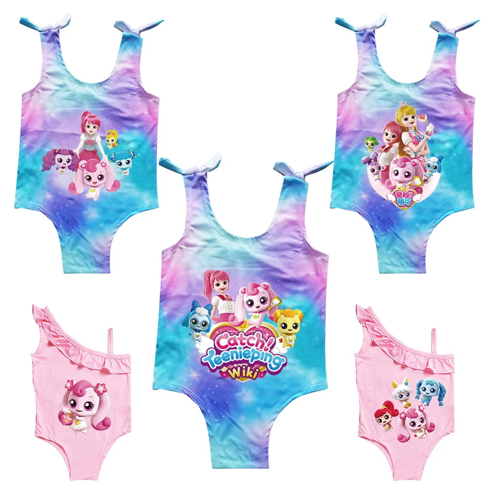 

Teenieping Baby Girls Swimwear 캐치! 티니핑 Print Girls Kinds of Swimsuit One Piece Summer Swimsuit for Girl Toddler Kids Beachewear