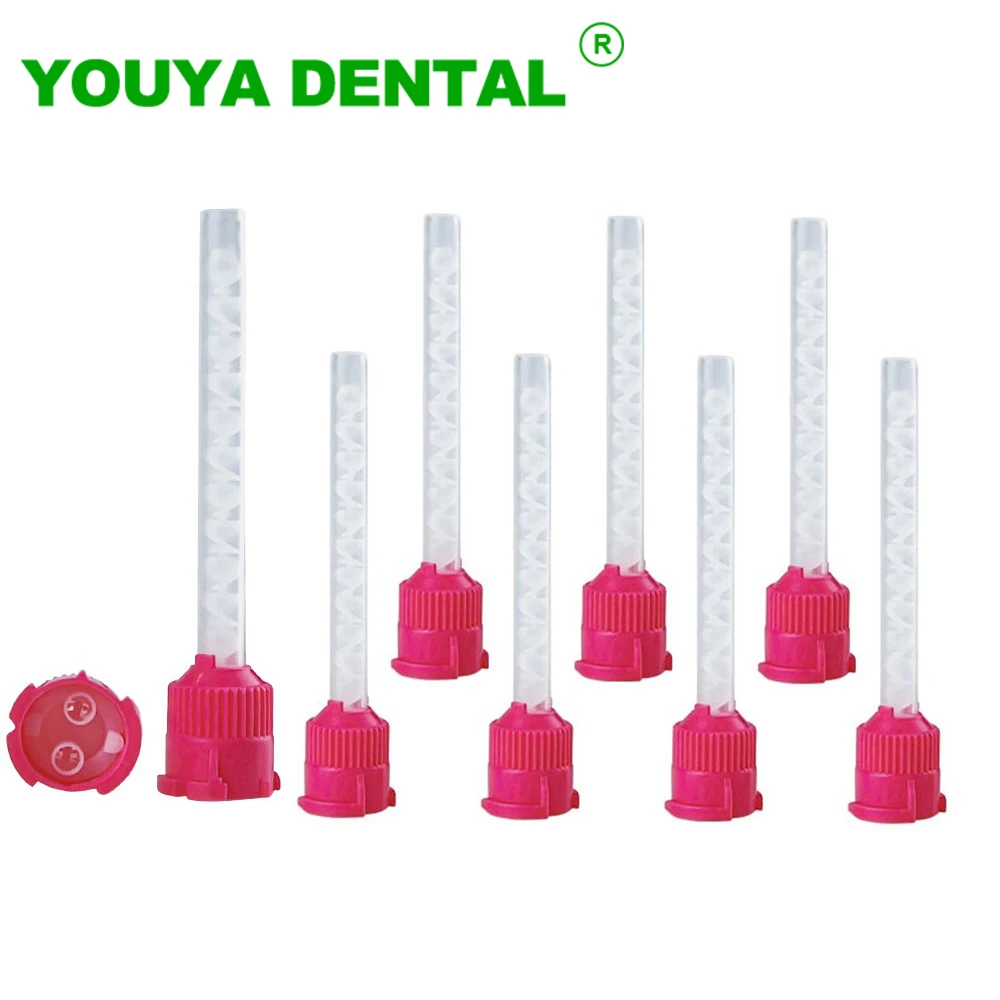 

50pcs Mixing Tips Interface 1:1 Dental Impression Materials Dentistry Silicone Rubber Conveying Mixing Head Disposable Nozzles