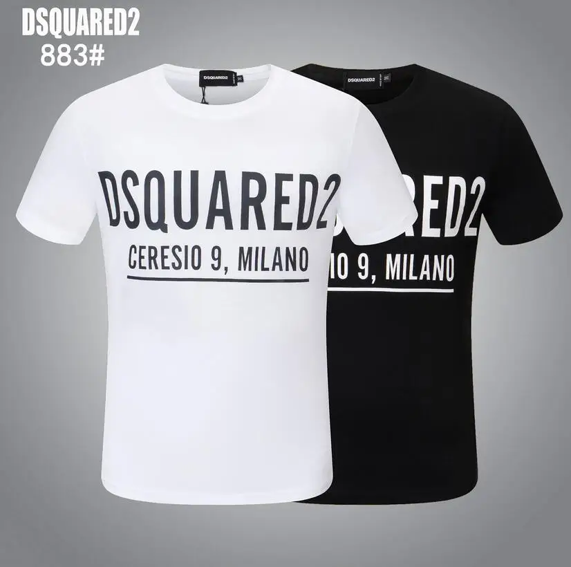

22 FW Summer 1964 Dsquared2 Men/WomenHip-Hop Round Neck Short-Sleeved T-shirt Cotton Locomotive Letter Printing Casual Tee