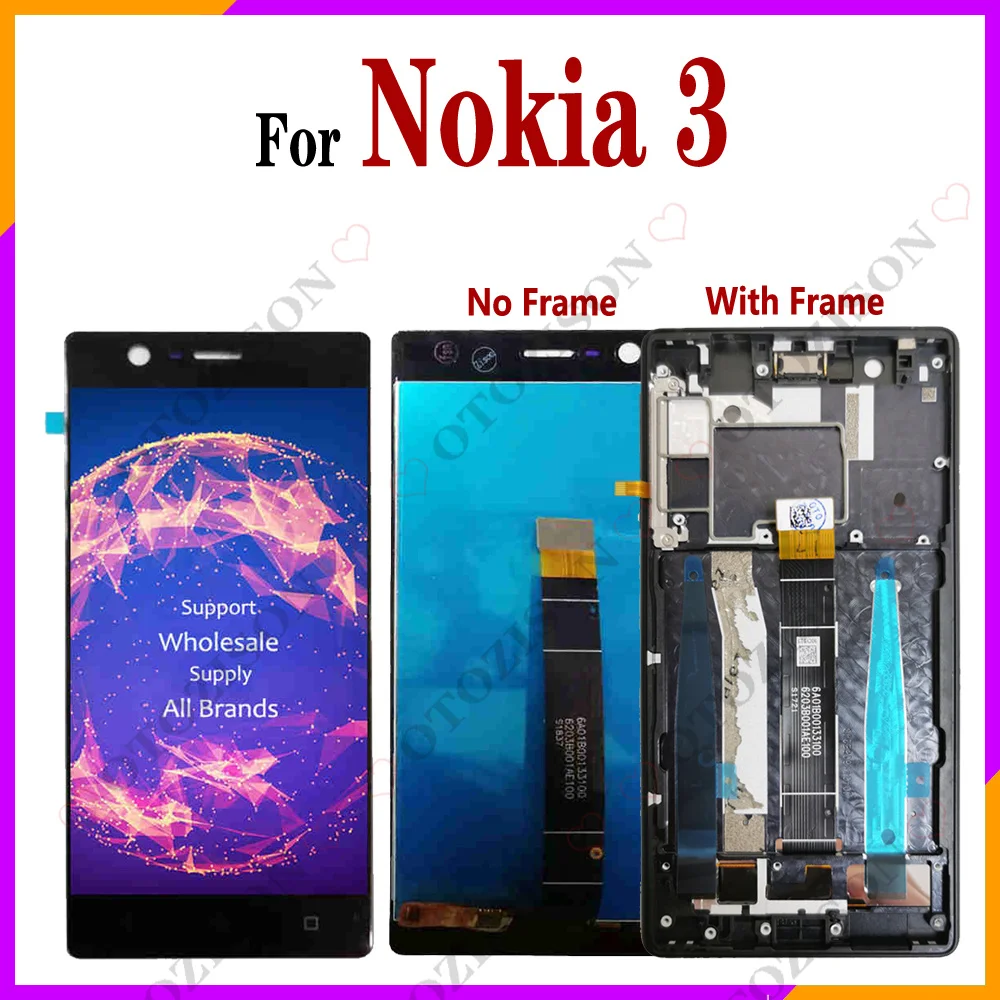 ЖК-дисплей с рамкой для Nokia 3 TA-1020 TA-1028 TA-1032 TA-1038 сенсорный экран дигитайзером в