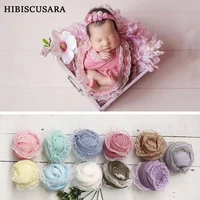 18050cm newborn baby photography wraps stretch cloth lacy infant boys girls swaddle comfy skin friendly lace edge photo props