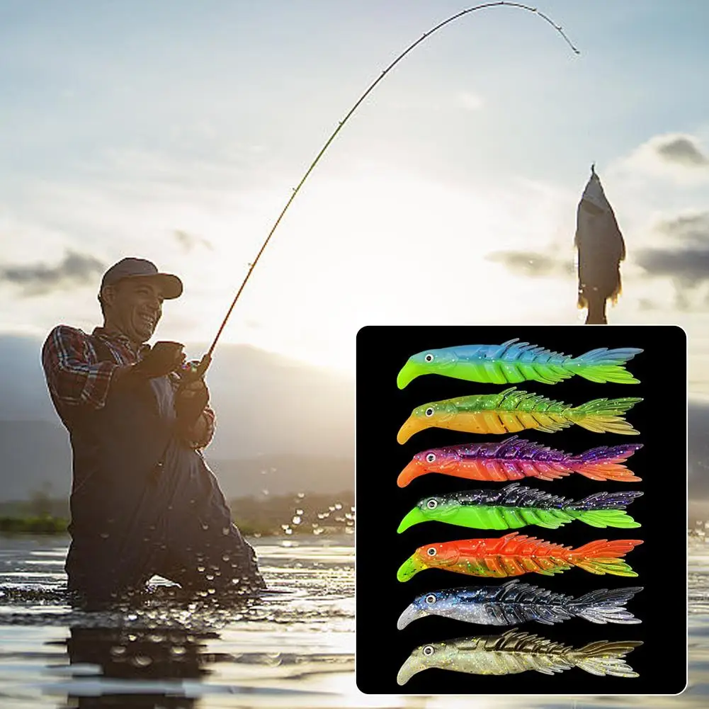 

2pcs Soft Fishing Lures Multi-segment Fish Soft Bait Tool Fishing Color Fishing Bait Fishing Scissors Fish Supplies Double Z0C0