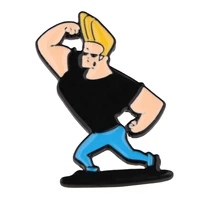 game johnny bravo enamel pin lapel pins for backpacks brooches for clothing briefcase badge decoration friend kids for gifts