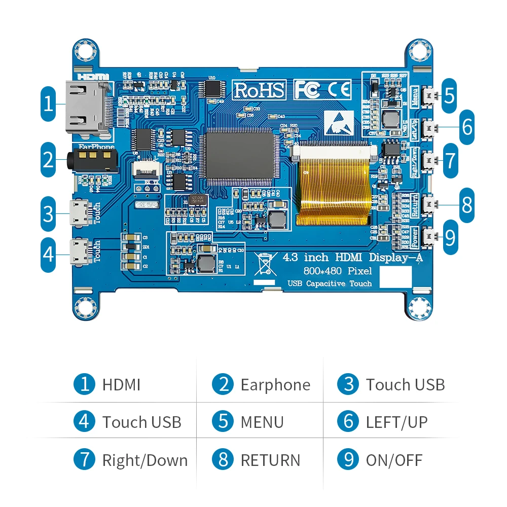 4 3 дюймовый ЖК-дисплей для raspberry pi 3/4 banana orange Модуль AIDA64 сенсорный экран с