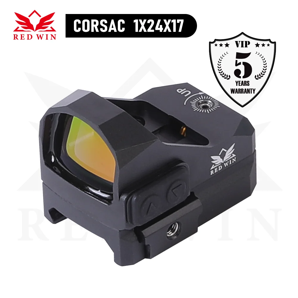 Компактный красный точечный прицел Red Win Corsac 1x24x17 MOS ATO 3MOA Срок службы батареи часов