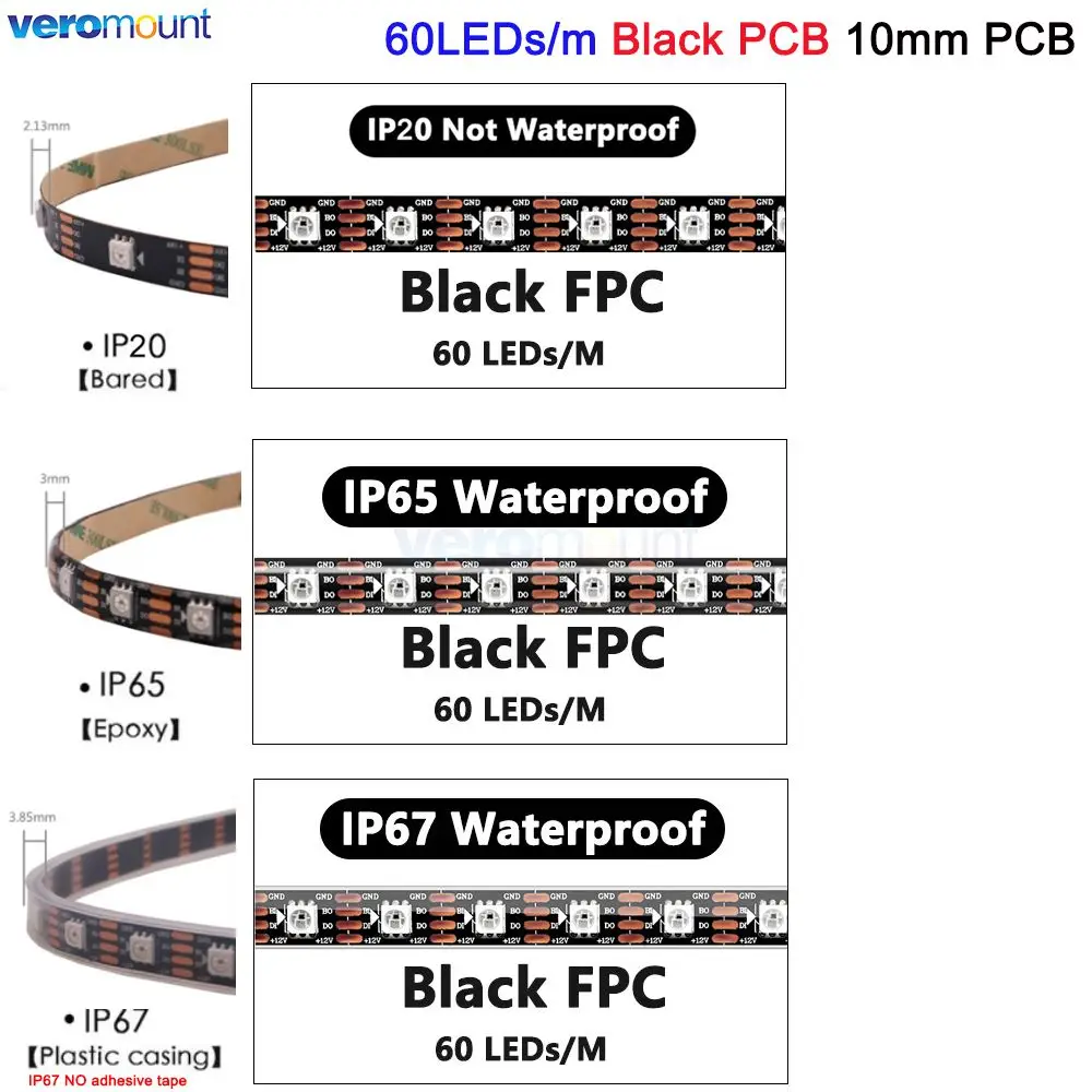 veromount Светодиодная лента WS2815 12В 30/60/144LED/м