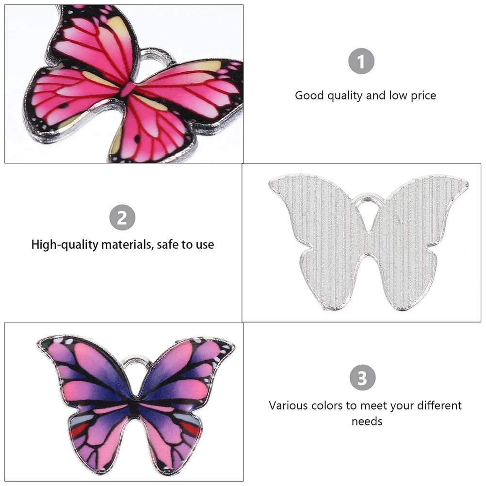 20 Pcs Butterfly Pendant Jewelry Making Pendants Vintage Bracelet Butterflies Charms DIY Retro Earrings Accessories Alloy