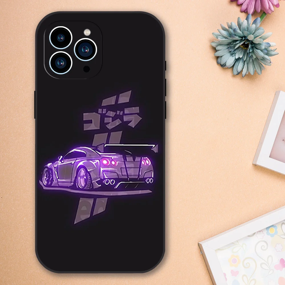 Автомобильный чехол J-JDM Type R Civic Sport для iPhone 12 11 13 14 15 16 Max Pro Plus черный мягкий