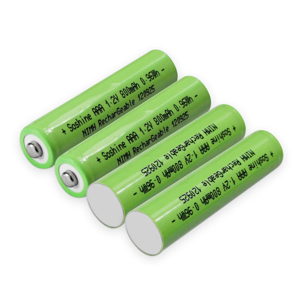 Фото Аккумуляторы Soshine AAA NI-MH 1.2V 800mAh, перезаряжаемые, высокой емкости, для автомобильных пультов, игрушек, фонариков, камер №4