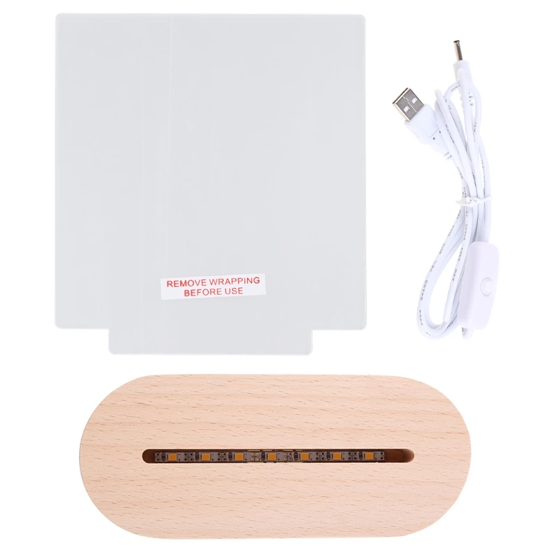 

3D акриловая резьба по дереву YYSD, светодиодный дисплей ручной работы, теплый ночник, основа с кристаллами, искусство, стекло, сделай сам, резь...