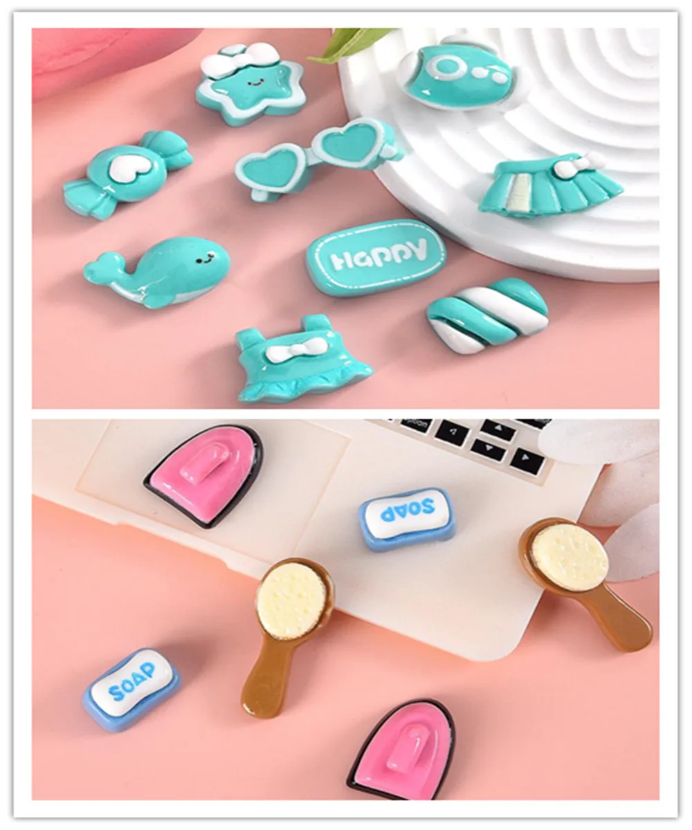 100 шт. кавайные мини-очки из смолы с плоской задней стороной одежда для ванны