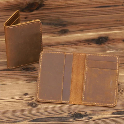 Мужской кошелек с держателем для карт, Кожаный минималистичный маленький тонкий кошелек, тонкий мини-кошелек для кредитных карт, держатель для банковских карт