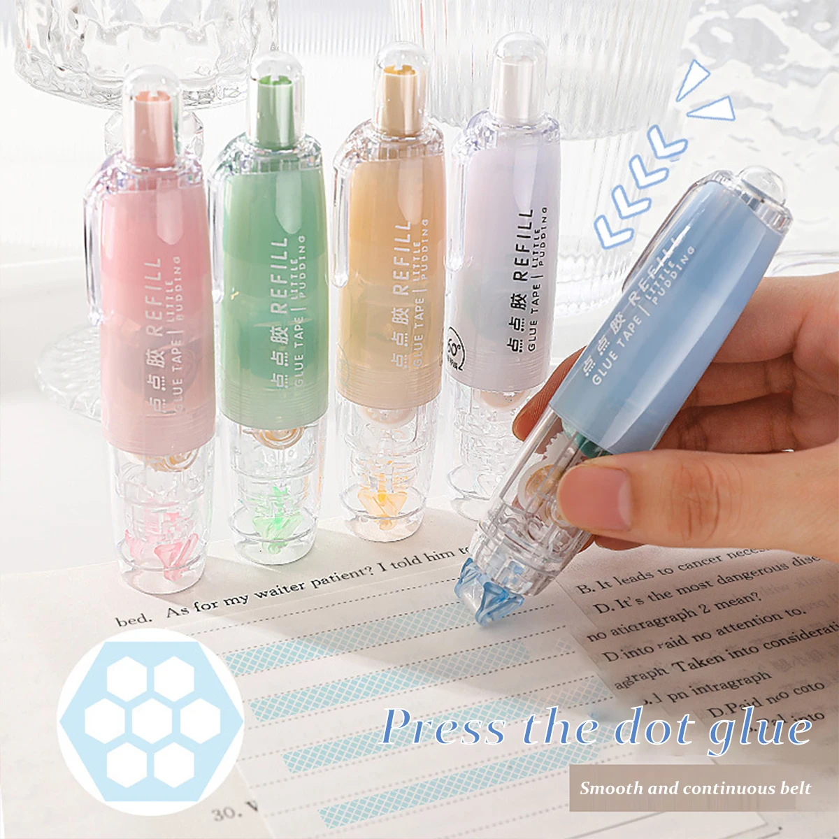 Вращающийся на 360 градусов наконечник в форме ручки двухсторонний клей сменный