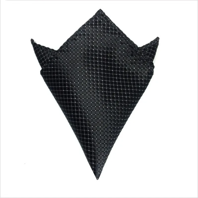 

Black Silk Kerchief Man's Shirt Accessories Striped Dark Gray Pocket Square Handkerchief