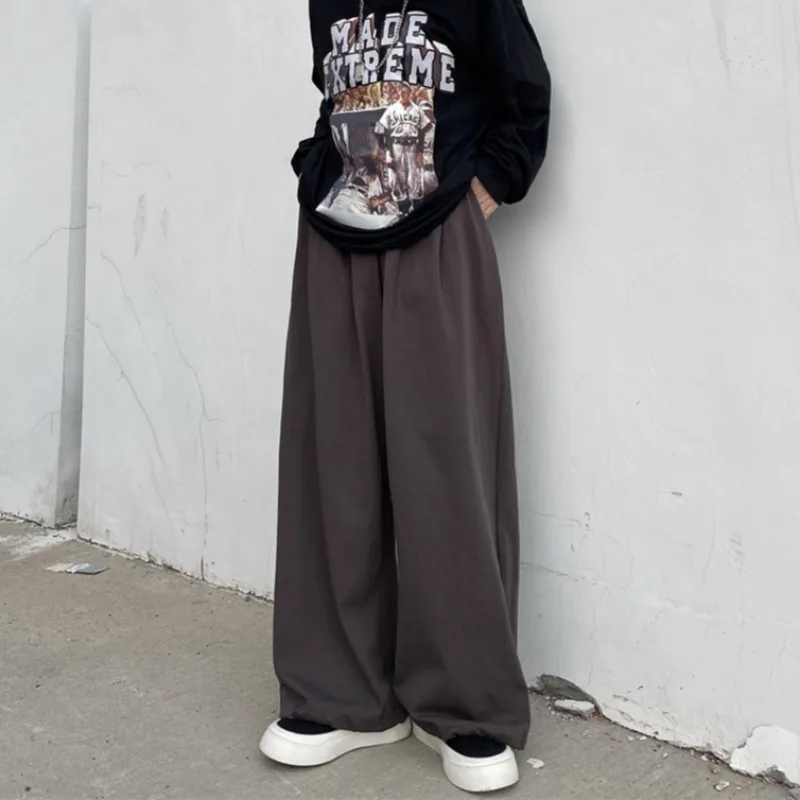 

ZCSMLL Japanese retro straight loose wide-leg pants men's and women's trend ins hip-hop street casual sports trousers