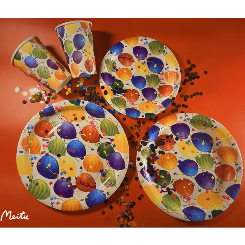 Набор одноразовой посуды для вечеринки с розовым котом 8 шт. |