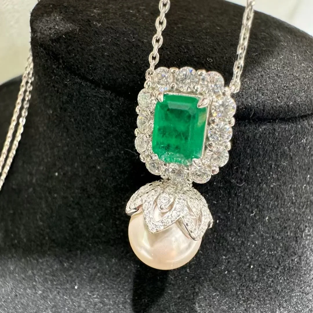 Серьги и ожерелье из стерлингового серебра 925 пробы выращенный в лаборатории