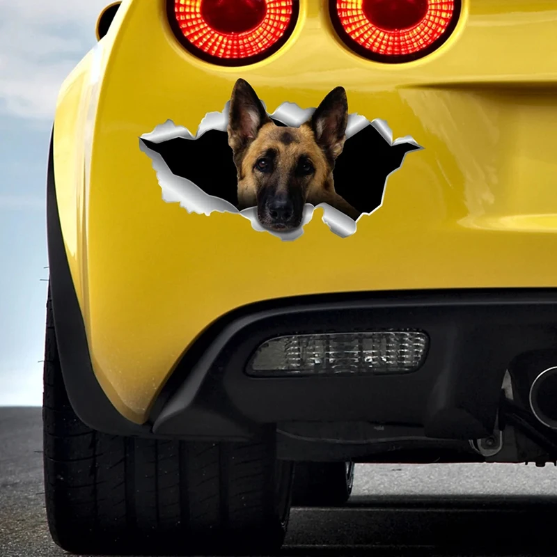V1075 # Автомобильная наклейка немецкая овчарка животное водонепроницаемая