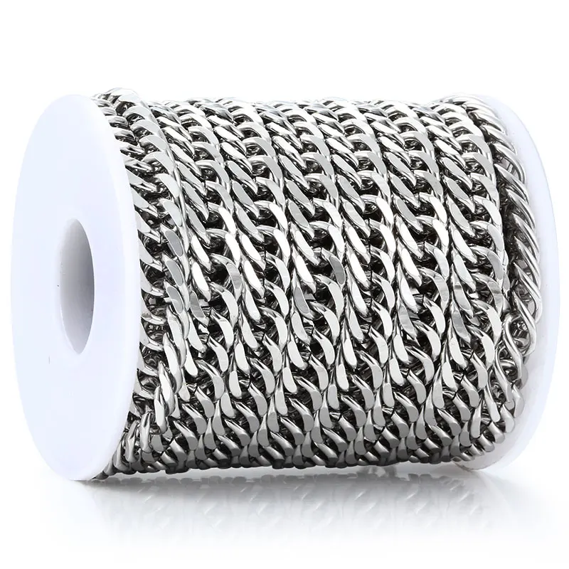 

Big Stainless Steel Cuban Chain For Jewelry Making Accessories Heavy Necklace Handmade Link Bracelet DIY Charms Supplies Crafts