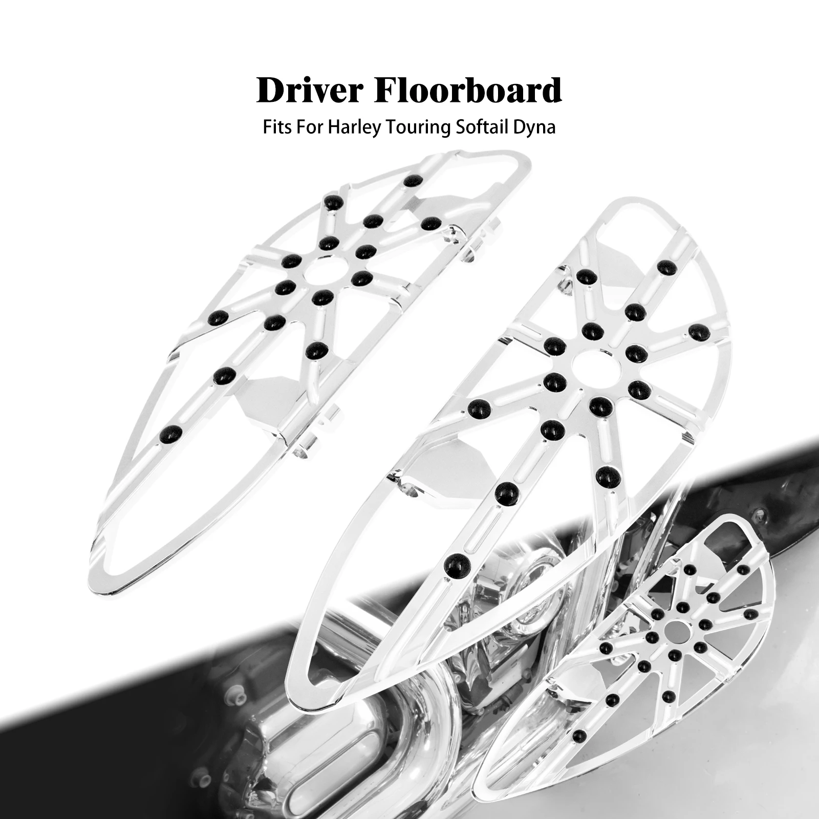 

Motorcycle CNC Driver Floorboard Footboard Footrest Pedal Footpegs For Harley Touring Road King Electra Glide Dyna Softail FLHT