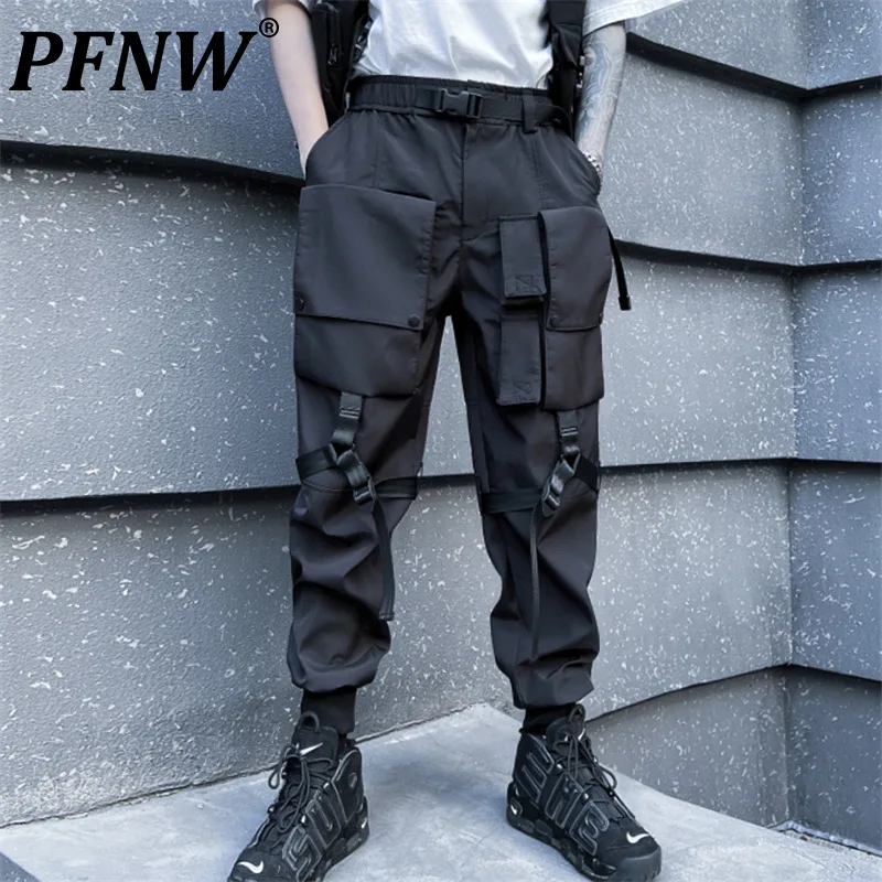

PFNW Autumn New Men's Functional Paratrooper Casual Cargo Pants Darkwear Youth Versatile Techwear Trendy Harlan Trousers 12Z1963