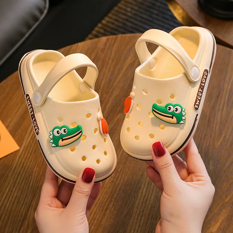 2-7y Kids Mules & Clogs Summer Baby Boys Girls Sandals Flat Soft Sole Non-slip Cartoon Beach Slippers Children Garden Shoes H16